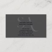 Elegant minimalistisch monogram Visitekaartje | Cu (Achterkant)