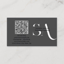 Elegant minimalistisch monogram Visitekaartje | Cu