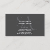 Elegant minimalistisch monogram Visitekaartje | Cu (Achterkant)