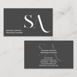 Elegant minimalistisch monogram Visitekaartje | Cu