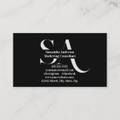 Elegant minimalistisch monogram Visitekaartje | Cu (Achterkant)