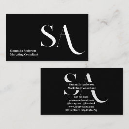 Elegant minimalistisch monogram Visitekaartje | Cu