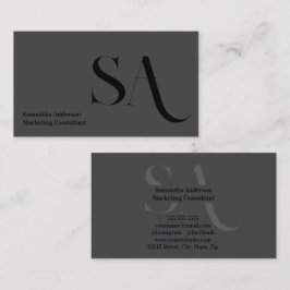 Elegant minimalistisch monogram Visitekaartje | Cu