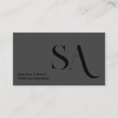 Elegant minimalistisch monogram Visitekaartje | Cu (Voorkant)