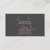 Elegant minimalistisch monogram Visitekaartje | Cu (Achterkant)