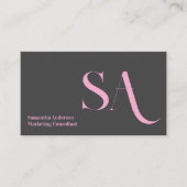 Elegant minimalistisch monogram Visitekaartje | Cu (Voorkant)