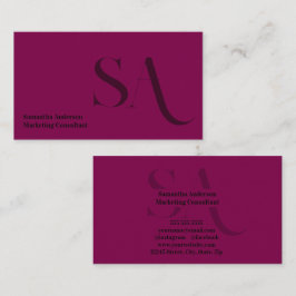 Elegant minimalistisch monogram Visitekaartje | Cu