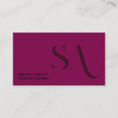 Elegant minimalistisch monogram Visitekaartje | Cu (Voorkant)