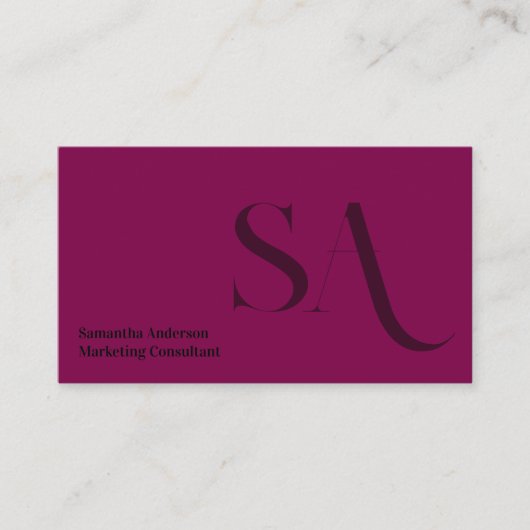 Elegant minimalistisch monogram Visitekaartje | Cu (Voorkant)