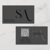 Elegant minimalistisch monogram Visitekaartje | Cu (Voorkant / Achterkant)