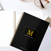 Elegant minimalistisch monogram zwart goud planner