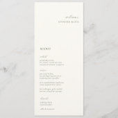 Elegant Minimalistisch Moss Green Place Card Menu (Voorkant)