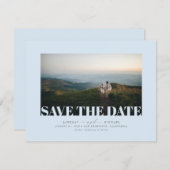 Elegant minimalistisch mosterdblauw sparen de Datu Save The Date (Voorkant / Achterkant)