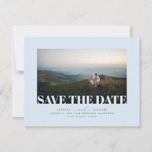 Elegant minimalistisch mosterdblauw sparen de Datu Save The Date