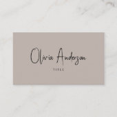 Elegant minimalistisch neutraal boho chic modern visitekaartje (Voorkant)