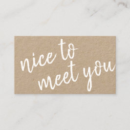 Elegant minimalistisch Nice om u te ontmoeten Gree Visitekaartje