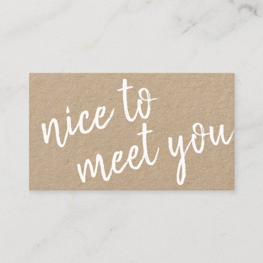 Elegant minimalistisch Nice om u te ontmoeten Gree Visitekaartje (Voorkant)