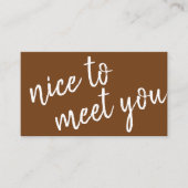 Elegant minimalistisch Nice om u te ontmoeten Gree Visitekaartje (Voorkant)