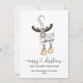 Elegant minimalistisch noordse kerst feestdagenkaart (Voorkant)