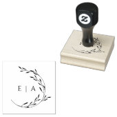 Elegant minimalistisch olievlek met groot monogram rubberstempel (Gestempeld)
