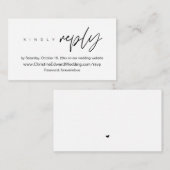 Elegant, minimalistisch, online weddenschap RSVP Informatiekaartje (Voorkant / Achterkant)