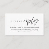 Elegant, minimalistisch, online weddenschap RSVP Informatiekaartje (Voorkant)