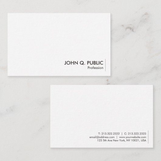 Elegant minimalistisch ontwerp Aangepaste Sjabloon Visitekaartje (Voorkant / Achterkant)