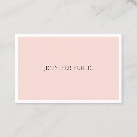 Elegant minimalistisch ontwerp Blush Pink Professi Visitekaartje (Voorkant)
