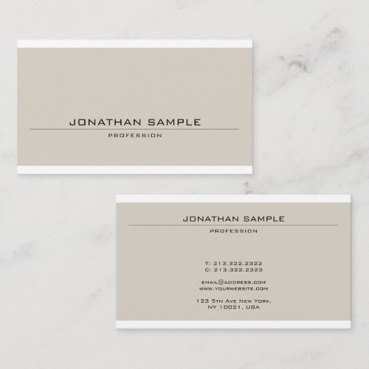 Elegant minimalistisch ontwerp helder Moderne graf Visitekaartje (Voorkant / Achterkant)