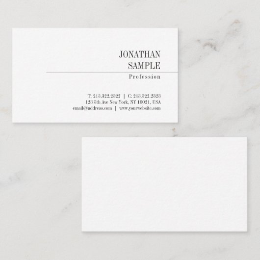 Elegant Minimalistisch ontwerp Klassieke look Tren Visitekaartje (Voorkant / Achterkant)