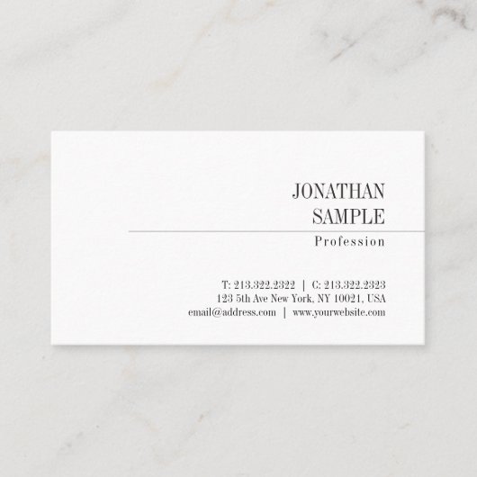 Elegant Minimalistisch ontwerp Klassieke look Tren Visitekaartje (Voorkant)