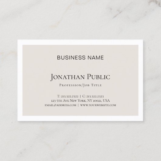 Elegant minimalistisch ontwerp modern visitekaartje (Achterkant)