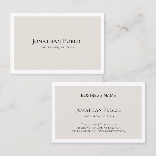 Elegant minimalistisch ontwerp modern visitekaartje (Voorkant / Achterkant)