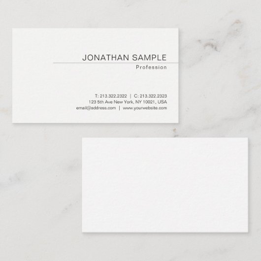 Elegant Minimalistisch ontwerp Moderne Sjabloon Visitekaartje (Voorkant / Achterkant)