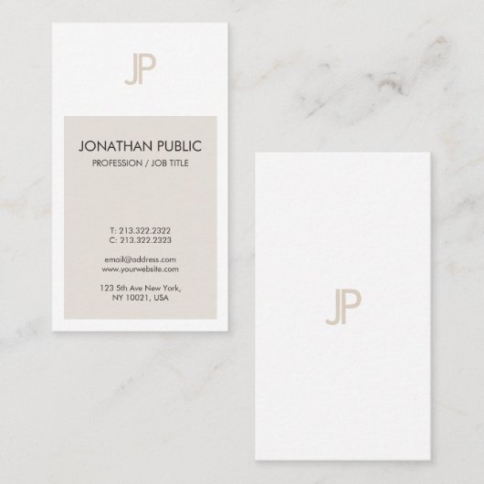 Elegant Minimalistisch Ontwerp Monogram Duidelijke Visitekaartje (Voorkant / Achterkant)