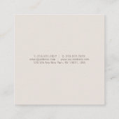 Elegant minimalistisch ontwerp Sjabloon Modern ren Vierkante Visitekaartje (Achterkant)