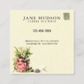 Elegant minimalistisch ontwerp van Floral Visiteka Vierkante Visitekaartje (Achterkant)