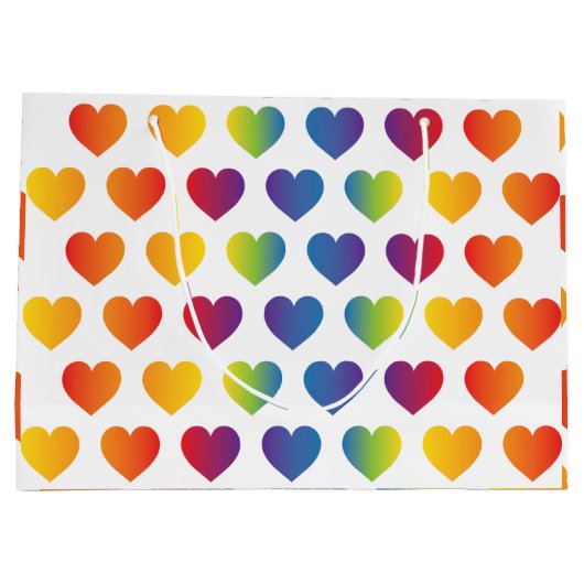 Elegant minimalistisch ontwerp van het regenboogha groot cadeauzakje (Achterkant)