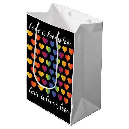 Elegant minimalistisch ontwerp van het regenboogha medium cadeauzakje (Voorkant Gekanteld)