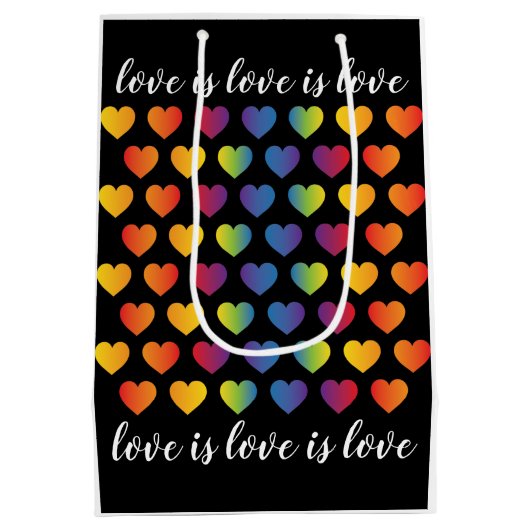 Elegant minimalistisch ontwerp van het regenboogha medium cadeauzakje (Achterkant)