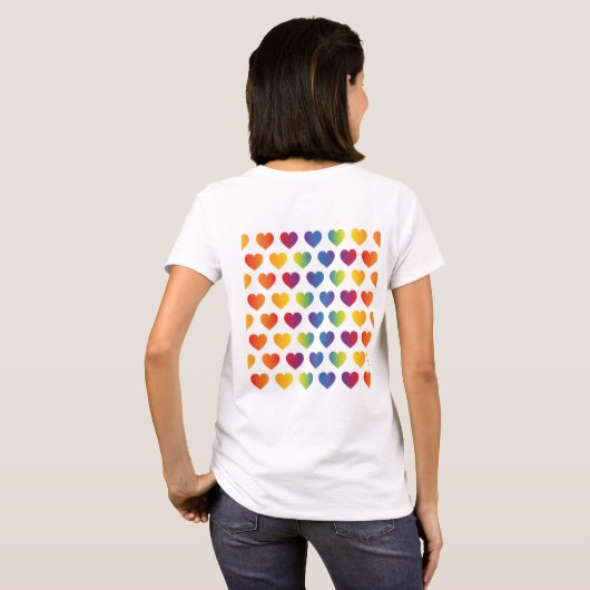 Elegant minimalistisch ontwerp van het regenboogha t-shirt (Achterkant volledig)