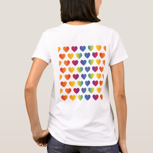 Elegant minimalistisch ontwerp van het regenboogha t-shirt (Achterkant)