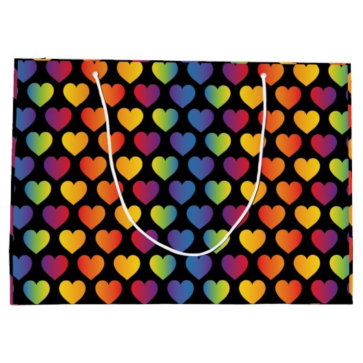 Elegant minimalistisch ontwerp voor regenboogharto groot cadeauzakje (Achterkant)