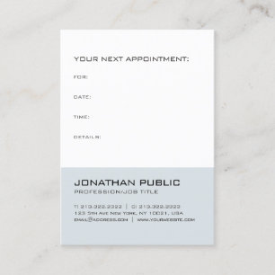 Elegant minimalistisch ontwerpaanwijzingsherinneri afsprakenkaartje