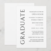 Elegant minimalistisch open huis Afstuderen Kaart (Voorkant / Achterkant)