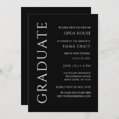 Elegant minimalistisch open huis Afstuderen Kaart (Voorkant / Achterkant)