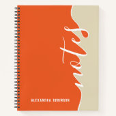 Elegant minimalistisch Oranje en grijs script-typo Notitieboek (Voorkant)