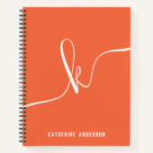 Elegant minimalistisch Oranje monogram script bull Notitieboek (Voorkant)