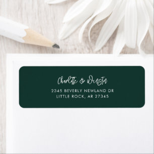 Elegant minimalistisch paar aangepast retouradres etiket