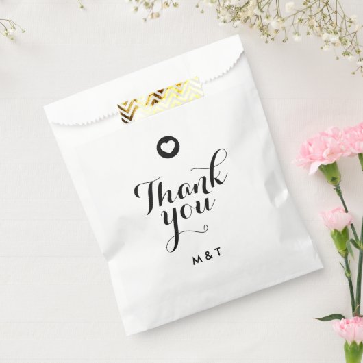 Elegant minimalistisch paar Initiaal script dank u Bedankzakje (Gezegeld)